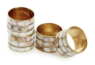 Mother of Pearl Napkin Ring Holder in Gift Box