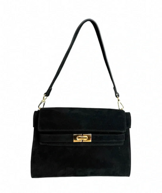 Le Feme Classic Medium Flat Suede - Black