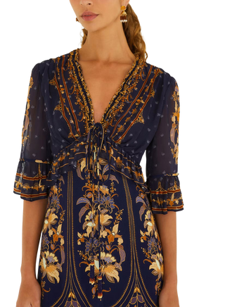 Liz Navy Blue Short Sleeve Mini Dress