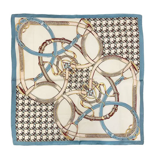 Square Belt Accent Heart Print Bandana Scarf