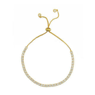 Gold Pull Tie Tennis Bracelet