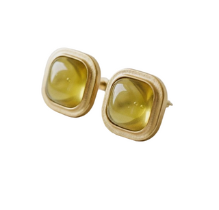 French Inspired Faceted Square Stud Earrings