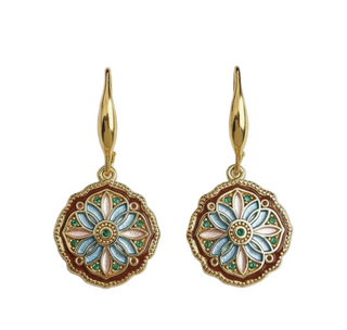 Enamel Drip Art Dangle Earrings