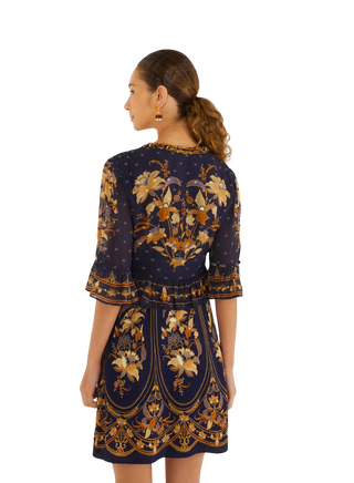 Liz Navy Blue Short Sleeve Mini Dress