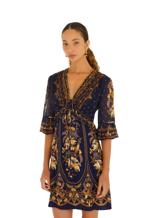 Liz Navy Blue Short Sleeve Mini Dress