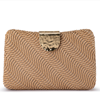 Lindy Woven Clutch-Natural