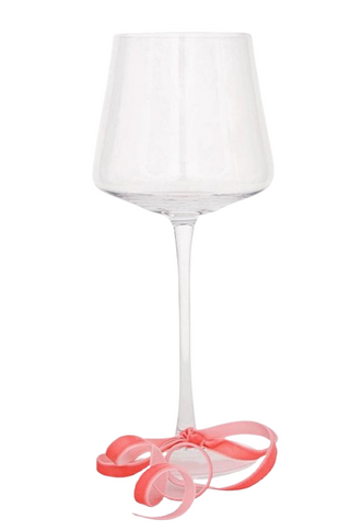 Velvet Bow Wine Charms - Blush - Set of 6