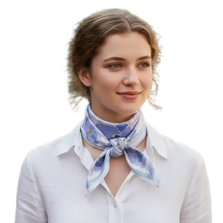 Vintage Poppy Flower Silky Bandana Square Neck Scarf 7