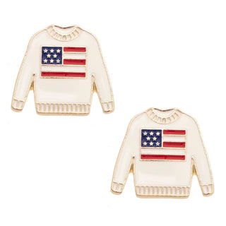 Americana Pullover Stud Earrings  - Red, White, & Blue