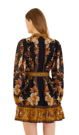 Majestic Garden Black Mini Dress