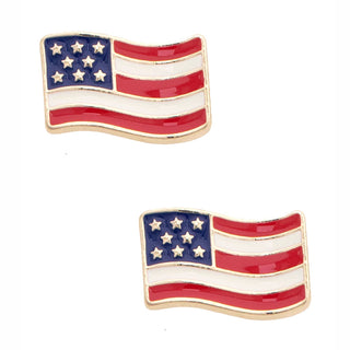 American Flag Enamel Stud  - Red, White, & Blue