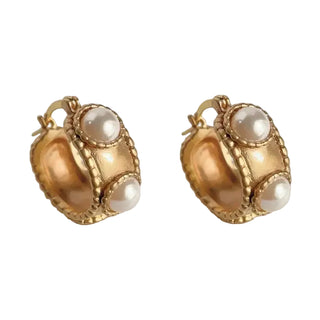 Artisan Retro Pearl Drop Earrings