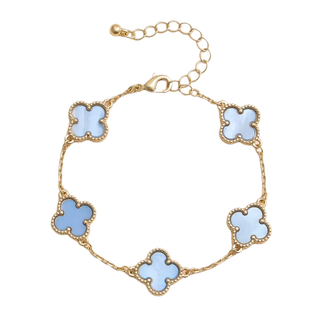 Multicolor Shell Charm Bracelet W/Gold Accents