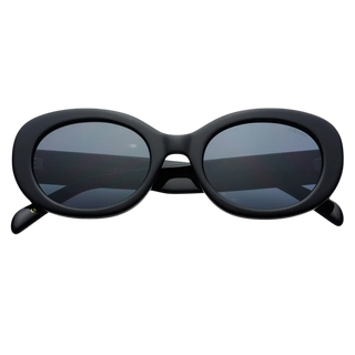 Aria Acetate Women's Oval Sunglasses-Black