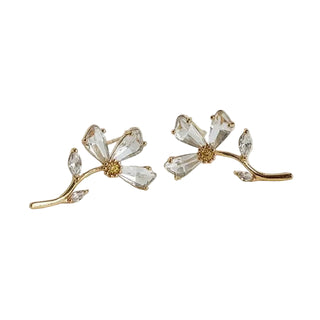 Floral Zircon Stud Earrings