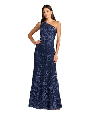 One Shoulder Lace Embroidered Gown