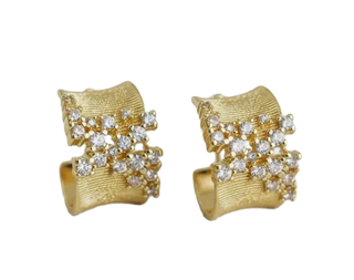 Irregular Cubic Zirconia C-Hoop Earrings