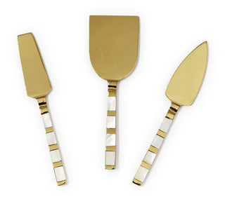 Set of 3 Mother of Pearl Cheese Knives in Gift Box