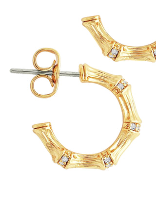 Bamboo Huggie Hoop Earrings