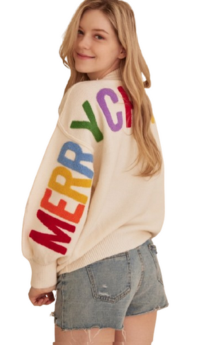 Oversized Christmas Sweater w/Lettering