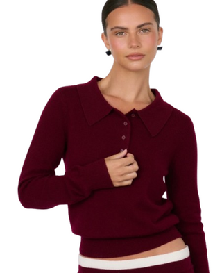 Tove Long Sleeve Cashmere Polo