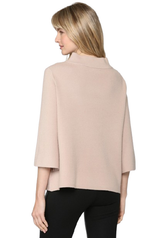Mock Neck Pullover Bell Sleeve Sweater
