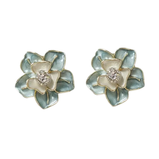 Camellia Pearl Stud Earrings