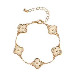 Multicolor Shell Charm Bracelet W/Gold Accents