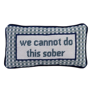 Sober Needlepoint Pillow
