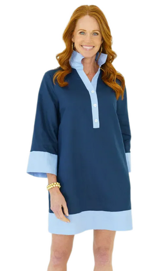 Carrie Short Dress in Navy