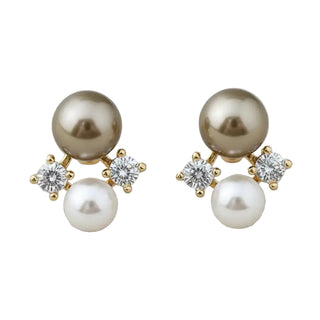 Champagne Pearl Firework Stud Earrings