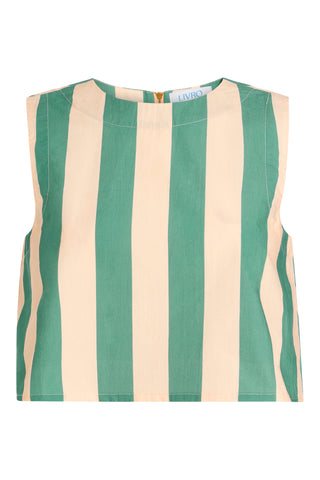 Crop Top Striped Green