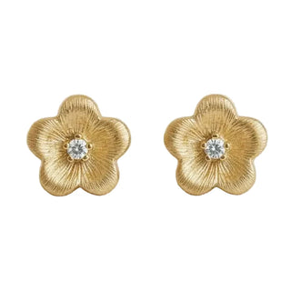 Floral Design Gold Plated Drop Earrings