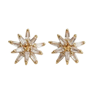 Star-Shaped Drop Earrings with Sparkling Accents