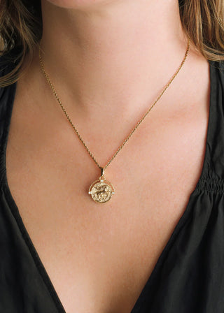 Pegasus Gold Coin Pendant Necklace
