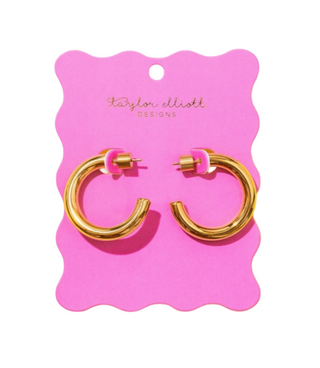 Hoop Earrings - Medium - Gold-Plated - Terry