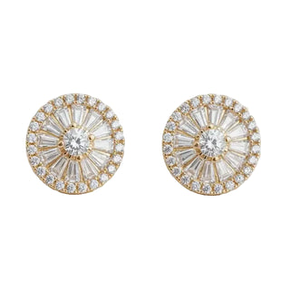 Regal Circular Gemstone Stud Earrings