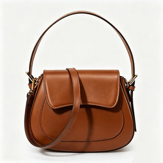 Genuine Leather Shoulder Bag with Adjustable Crossbody Strap