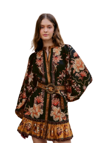 Majestic Garden Black Mini Dress