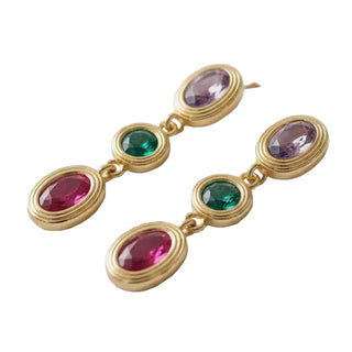 Cubic Zirconia Geometric Tassel Drop Earrings