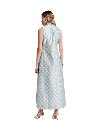 Carlyle Maxi Dress Loop Print-Air Blue/Oyster