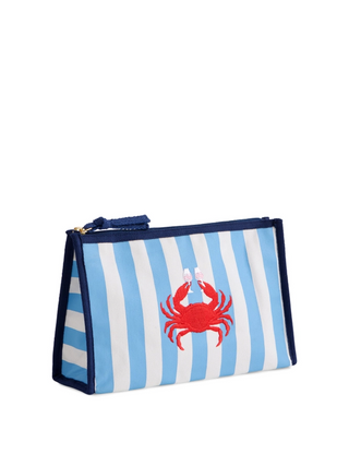 Crab & Rosã  Zip Pouch - Blue