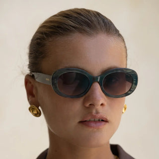 Aria Acetate Womens Oval Sunglasses