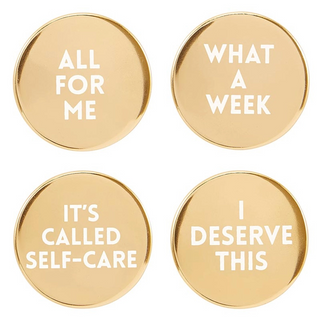 Sips Bottle Stoppers Set Of 4 - Gold